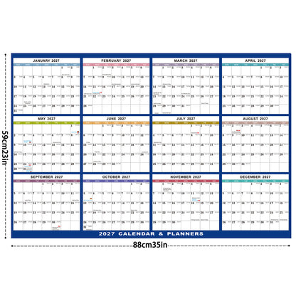 2027 Double Sided Dry Erase Wall Planner Calendar