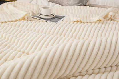 Super Soft Warm Flannel Plush Blankets Throws For Couch Sofa Bed-White