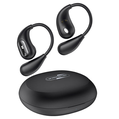 Wireless Open Ear Headphones Bluetooth 5.4 Stereo Sound Earphones with Charging Case Black