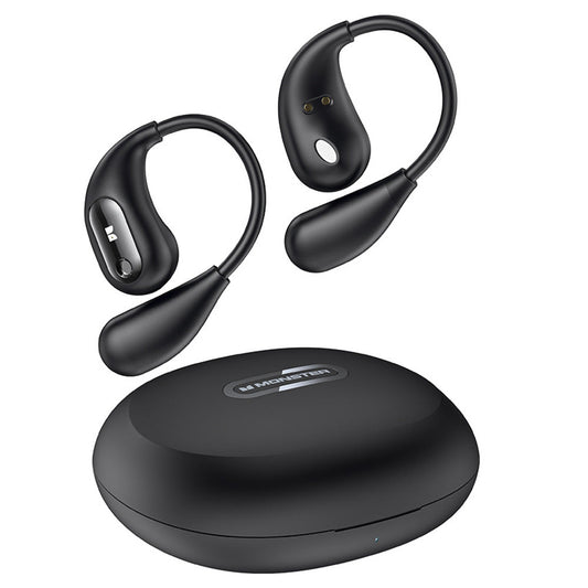 Wireless Open Ear Headphones Bluetooth 5.4 Stereo Sound Earphones with Charging Case Black