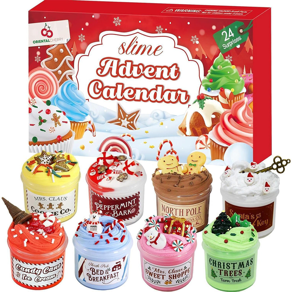 Kids 24 Days DIY Slime and Charms Kit Advent Calendar Xmas Countdown Calendars