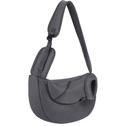 Pet Carrier Sling Mesh Backpack Travel Bag for Dogs & Cats Grey