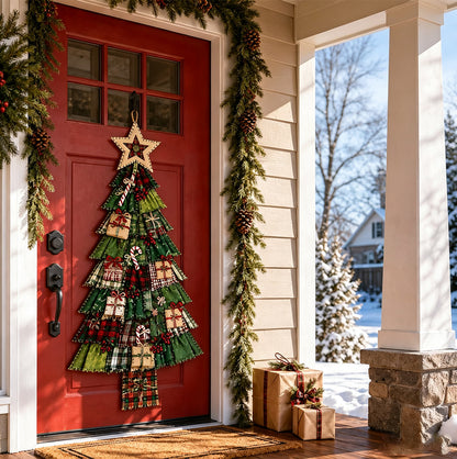 Christmas Tree Door Hanging Kit DIY Quilted Ornament - Green