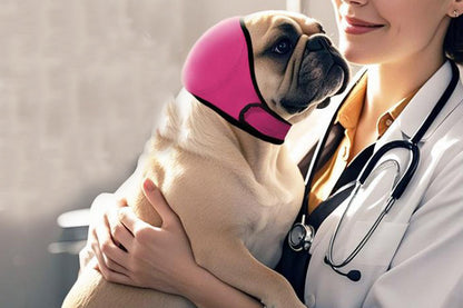 Dog Ear Muffs Noise Protection Calming Hoodie Dog Ear Covers for Noise Anxiety Relief -Pink