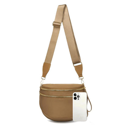 Oxford Cloth Large Capacity Crossbody Bag ¨C Lightweight Shoulder Messenger Bag for Women Caramel