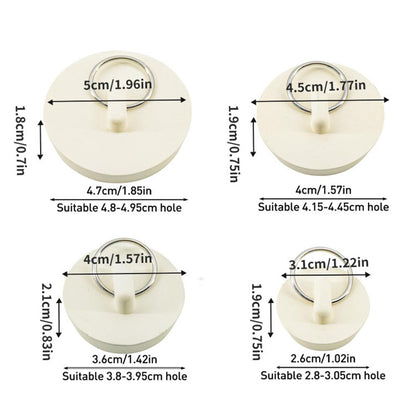 4 Pieces Sink Stoppers with Pull Rings for Basins and Bathtubs