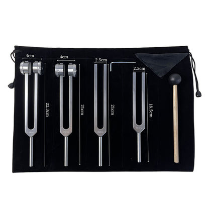 4Pcs Resonance Tuning Fork Set Sensory Tool for Yoga Meditation-Silver