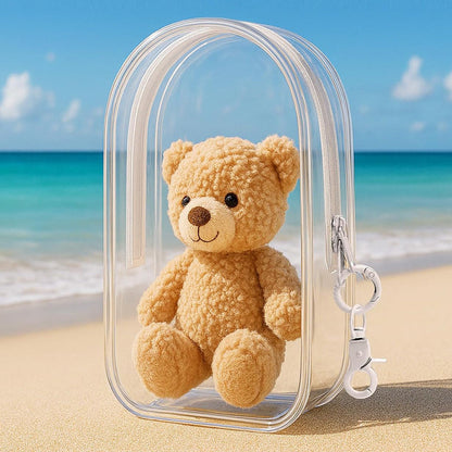 Transparent Carrier Bag Set for 15/17cm Labubu Doll Storage Case White