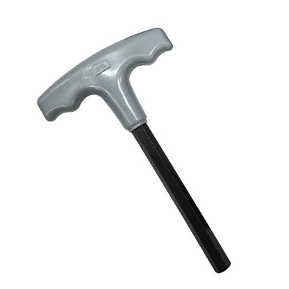 10 Piece CRV T Handle Hex Key Wrench Set with Metal Storage Stand - Grey