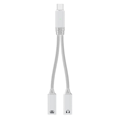 2-in-1 USB-C Splitter Dual Type-C Headphone and Charger Adapter Audio Dongle Cable for iPhone 16 Series White