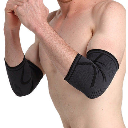 Pair of Elbow Compression Sleeve Elastic Arm Brace Support Wrap for Sports Black
