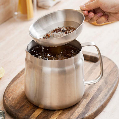 2L Stainless Steel Oil Filter Pot Versatile Oil Strainer Vessel Container Jug Storage Canwith Fryer Basket