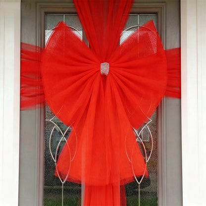 Organza Red Bows for Christmas Decorations Perfect for Door Fireplace Stairs & Xmas Tree