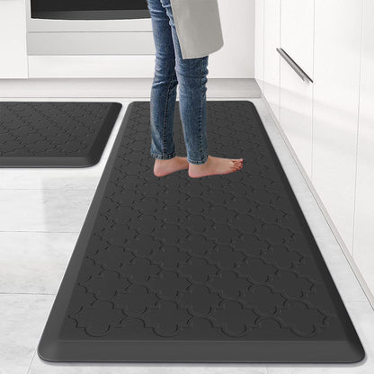 Anti Fatigue Cushioned PVC Floor Mat for Kitchen and Office-Black
