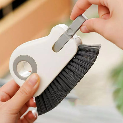 2-in-1 Groove Crevice Cleaning Brush Window Track Cleaning Tool with Hidden Scraper Gray