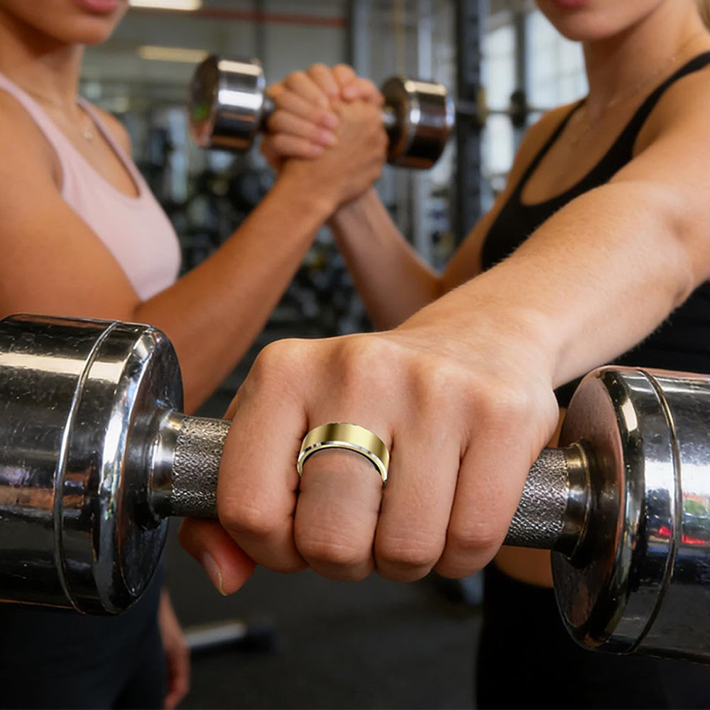 Gesture Control Smart Ring Waterproof Health Tracker - Gold