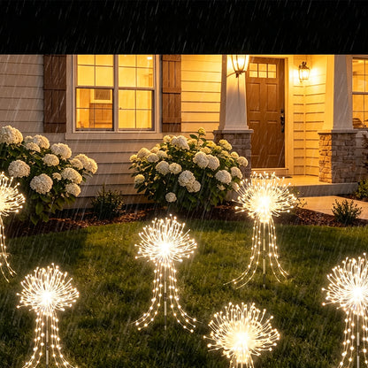 4 Pack Solar Firework Lights String with 8 Modes - Warm White
