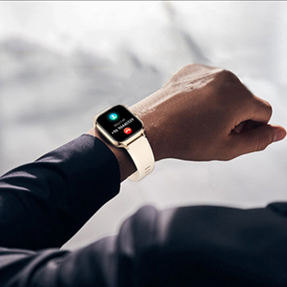 Bluetooth Smart Watch Sports Tracker Heart Rate/Sleep Monitor for iOS/Android Phone Golden