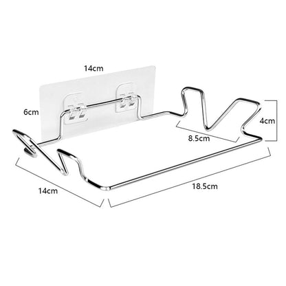 Set of 2 Pack Wall-Mounted Stainless Steel Trash Bag Holders Garbage Plastic Bags Racks