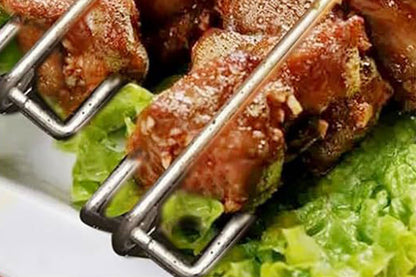 2Pcs Chicken Wing BBQ Fork Metal BBQ Grilling Fork Chicken Wing Grilling Rail