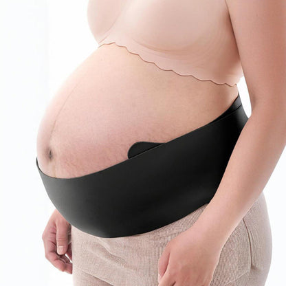Pregnancy Belly Band One-Piece Invisible Support Belt for Abdomen and Waist Black