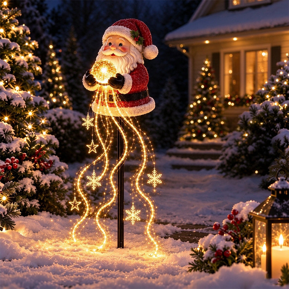 Solar Santa Stake Solar Light Warm LED Garden Decoration Light