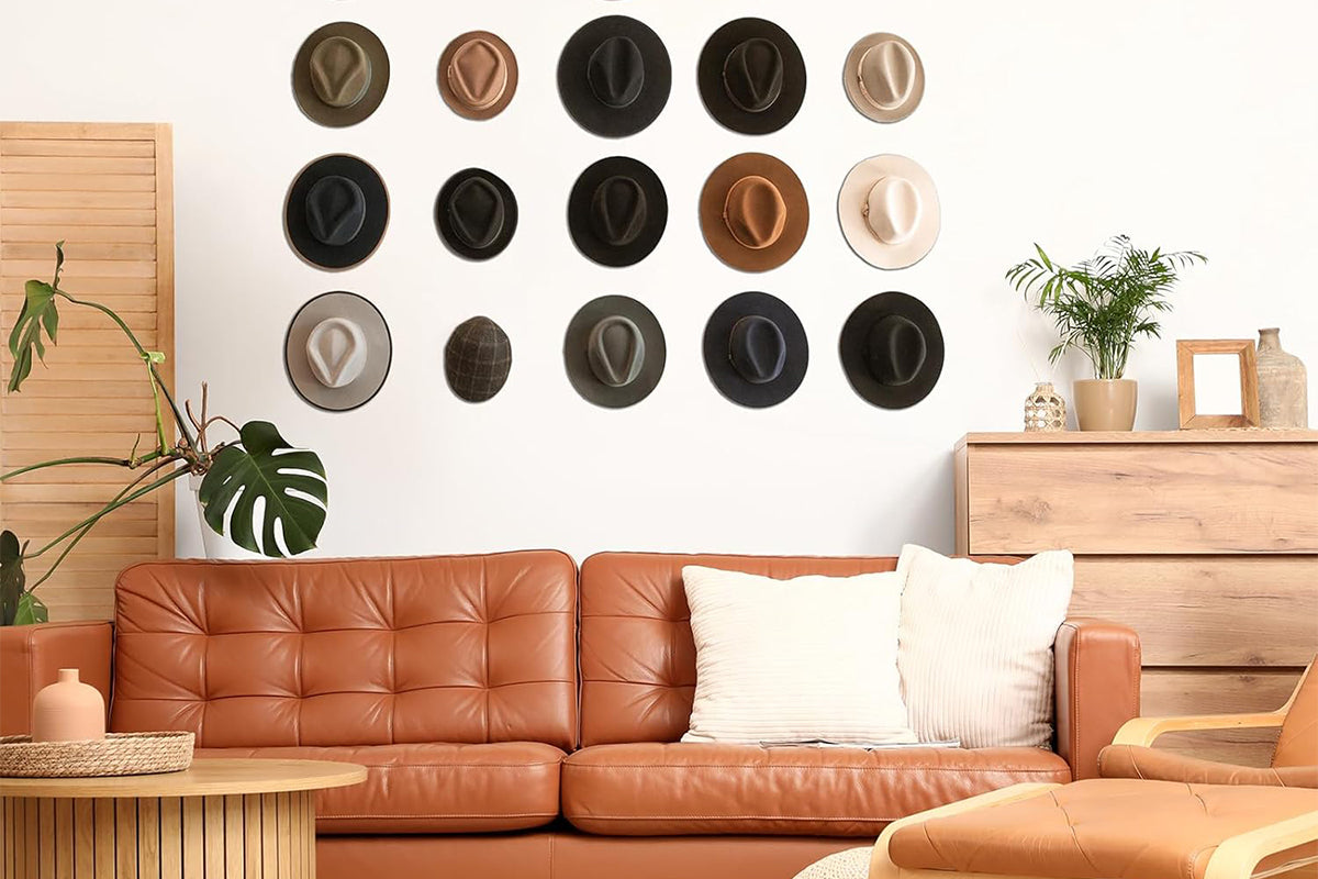 8Pcs Hat Hooks for Wall Cowboy Hat Rack Organizer for Baseball Caps -Transparent