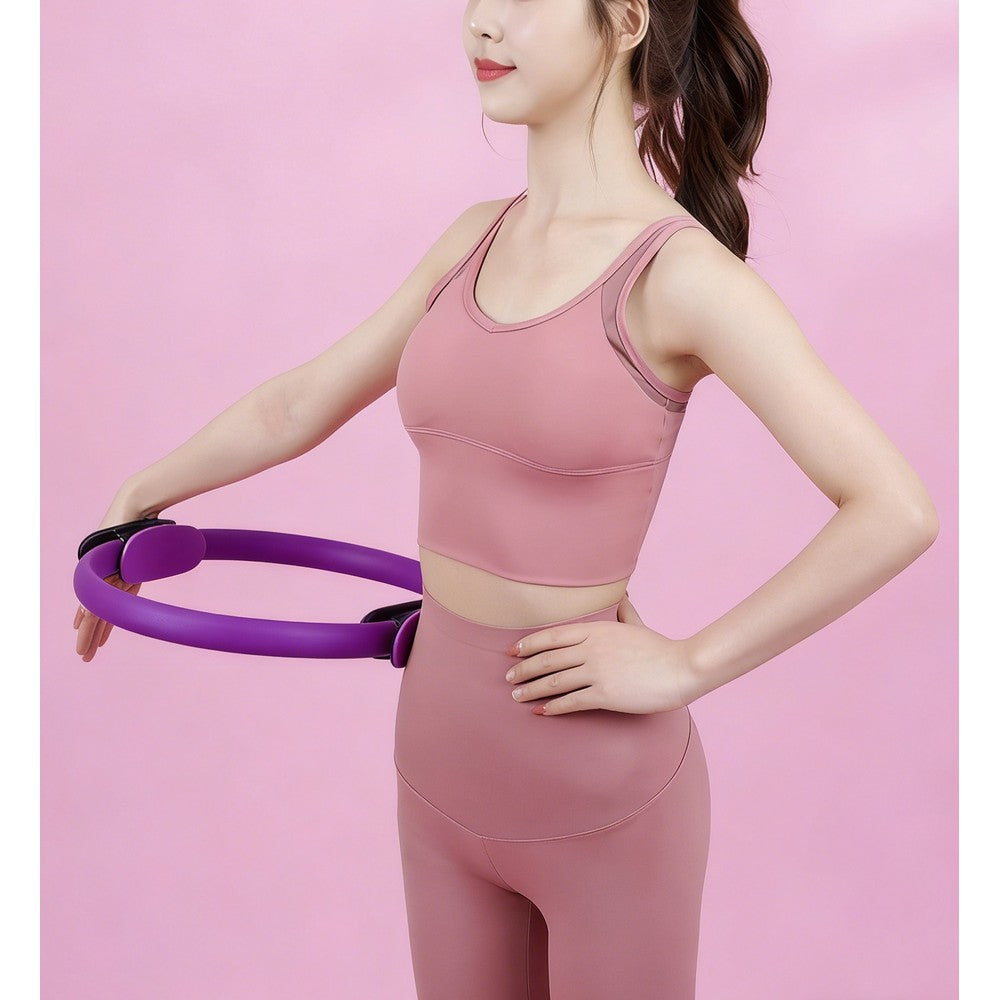 Resistance Bands Set with Pedal Resistance Band and Pilates Ring for Pilates -Black