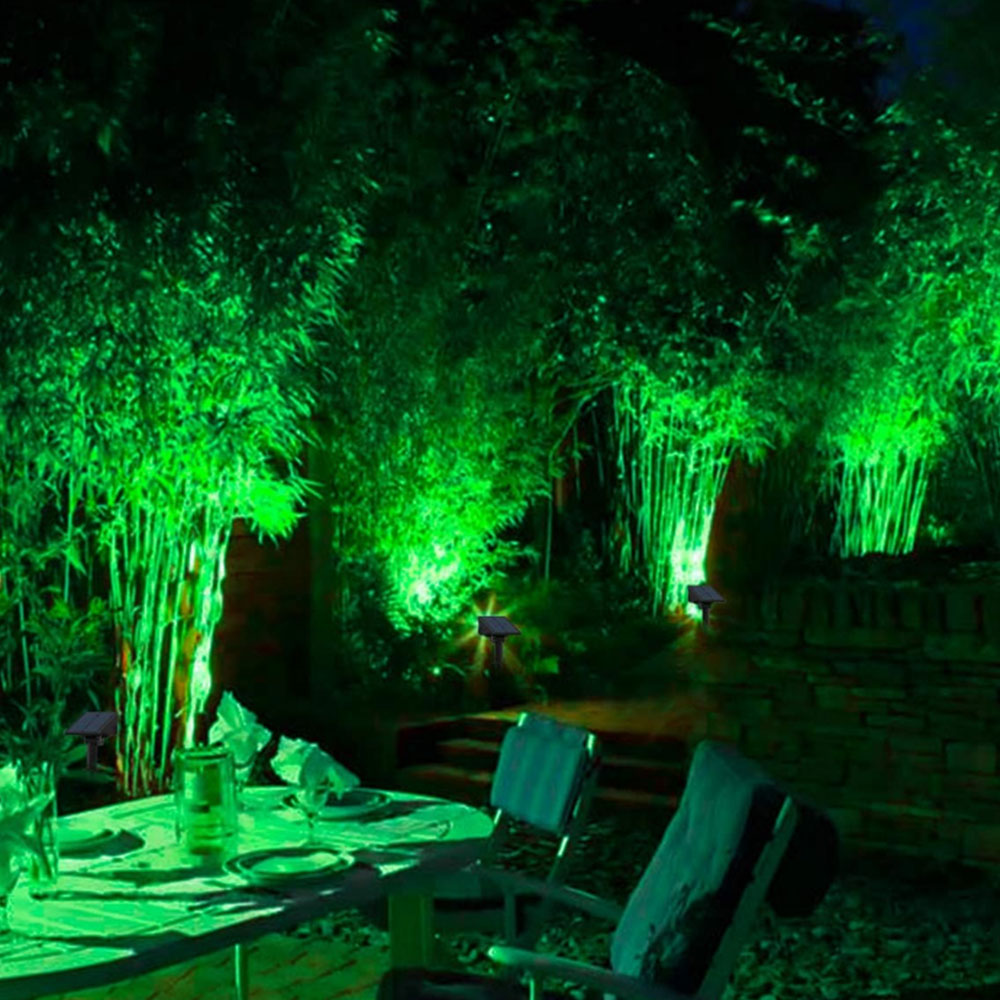 Solar Landscape Spotlights Water Resistant Wall Lights for Yard Garden Walkway Pool Patio Green