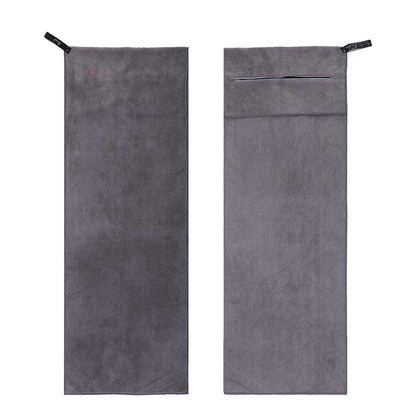 120x50cm Quick Dry Microfibre Gym Towel with Pocket - Grey