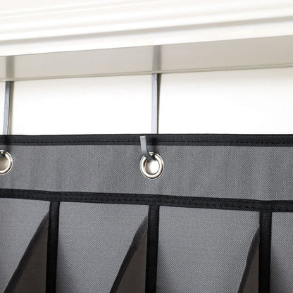 16-Grid Hanging Shoe Rack Over The Door Shoe Organizer Gray