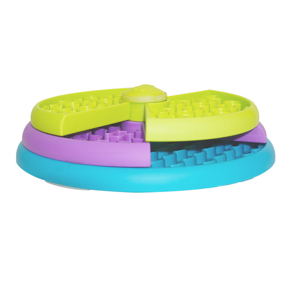 Rotating Slow Feeder Dog Bowl Three-Color Interactive Feeder for Medium Large Dogs