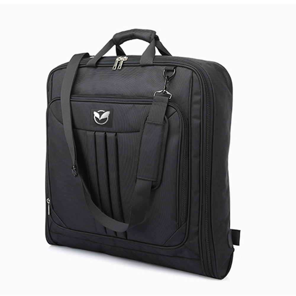 Foldable Garment Bag with Hanger and Shoulder Strap - Black