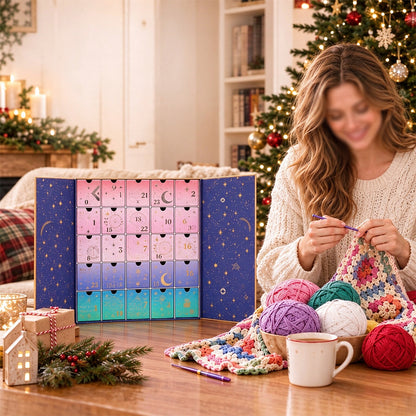 Crochet Yarn Christmas Advent Calendar 25 Days of Yarn and Crafting Surprises - Purple
