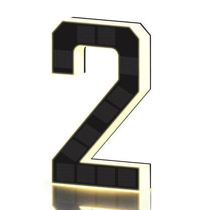 Solar Illuminated Address Sign with Light -Number 2