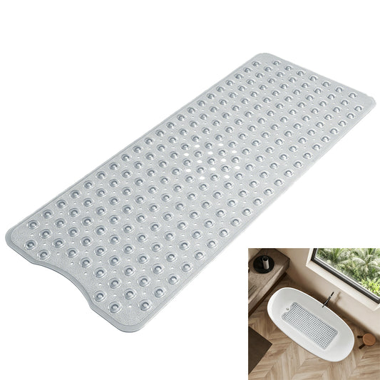 Bathtub Bubble Mat 100x40cm Non Slip Bath Mat with Drain Holes for Shower-Grey