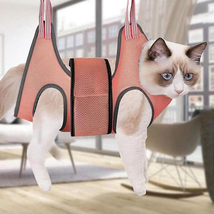 Small Pet Grooming Hammock Dog Cat Hanging Sling for Bathing Trimming Nailcare Orange