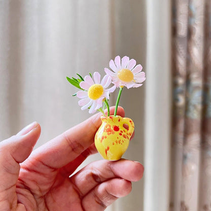 8-Pack 3D Ceramic Vase Fridge Sticks Mini Colorful Home Decor