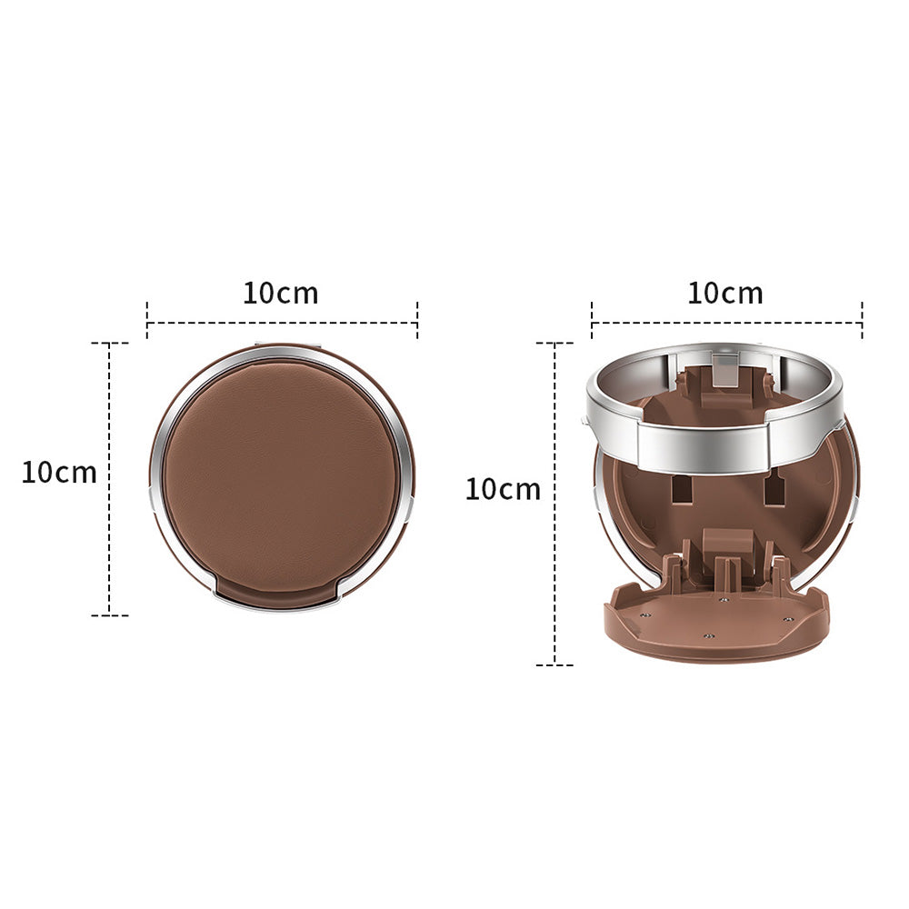 Adjustable Folding Car Door Cup Holder Clip-On Drink Organizer - Brown