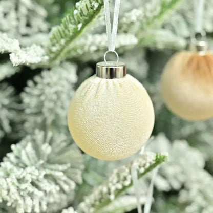 15Pcs Set Christmas Tree Ornaments 6cm Velvet Balls Xmas Decorations Green