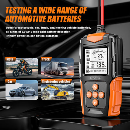 Car Battery Tester 12V 24V Gel AGM Wet Battery Analyzer Charging Diagnostic Test Tool