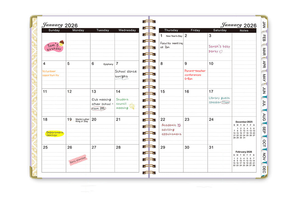 2026 Planner Weekly Monthly A5 Daily Organizer January to December Notebook -Black