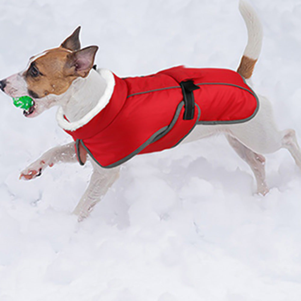Winter Dog Coat Water Repellent Jacket for Small and Large Breeds Red