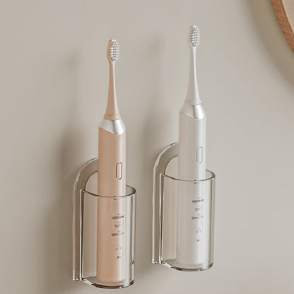 2Pcs Clear Wall-Mounted No-Drill Electric Toothbrush Holders