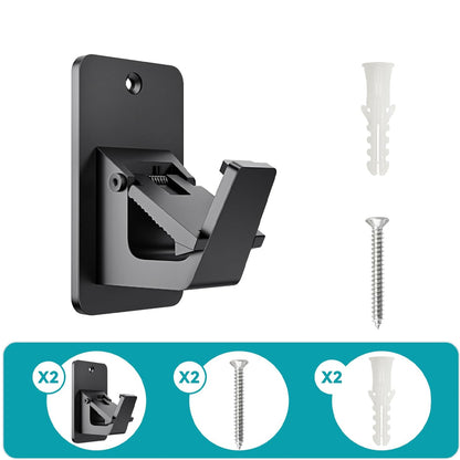 2Pcs Curtain Rod Holder Adhesive Hook-Black