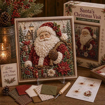 Framed Christmas Yarn Poke Fabric DIY Decoration Kit for Adults - Santa Claus