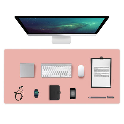 Dual-Sided Leather Desk Pad and Mouse Mat- Pink and Blue