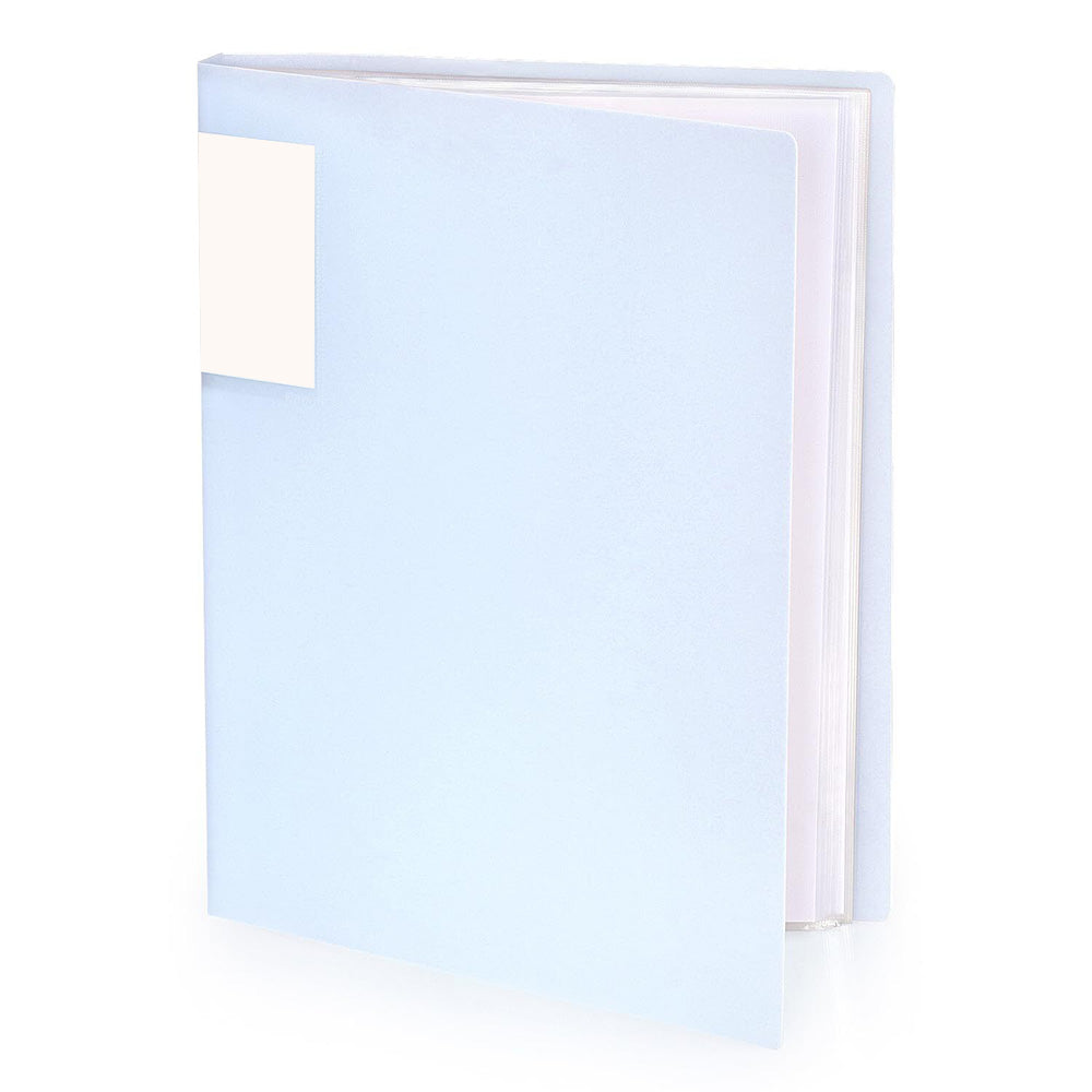 2 Pack A4 Sheet Protector Binder 40 Page Clear Folder for Certificates Posters-Blue