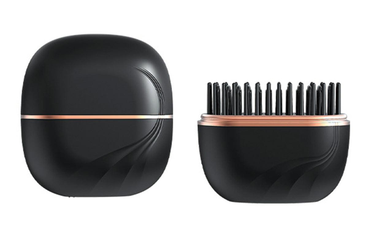 Rechargeable Wireless Mini Hair Straightener Comb - Black