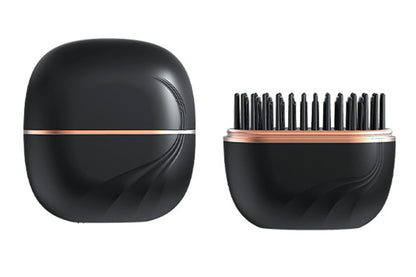 Rechargeable Wireless Mini Hair Straightener Comb - Black